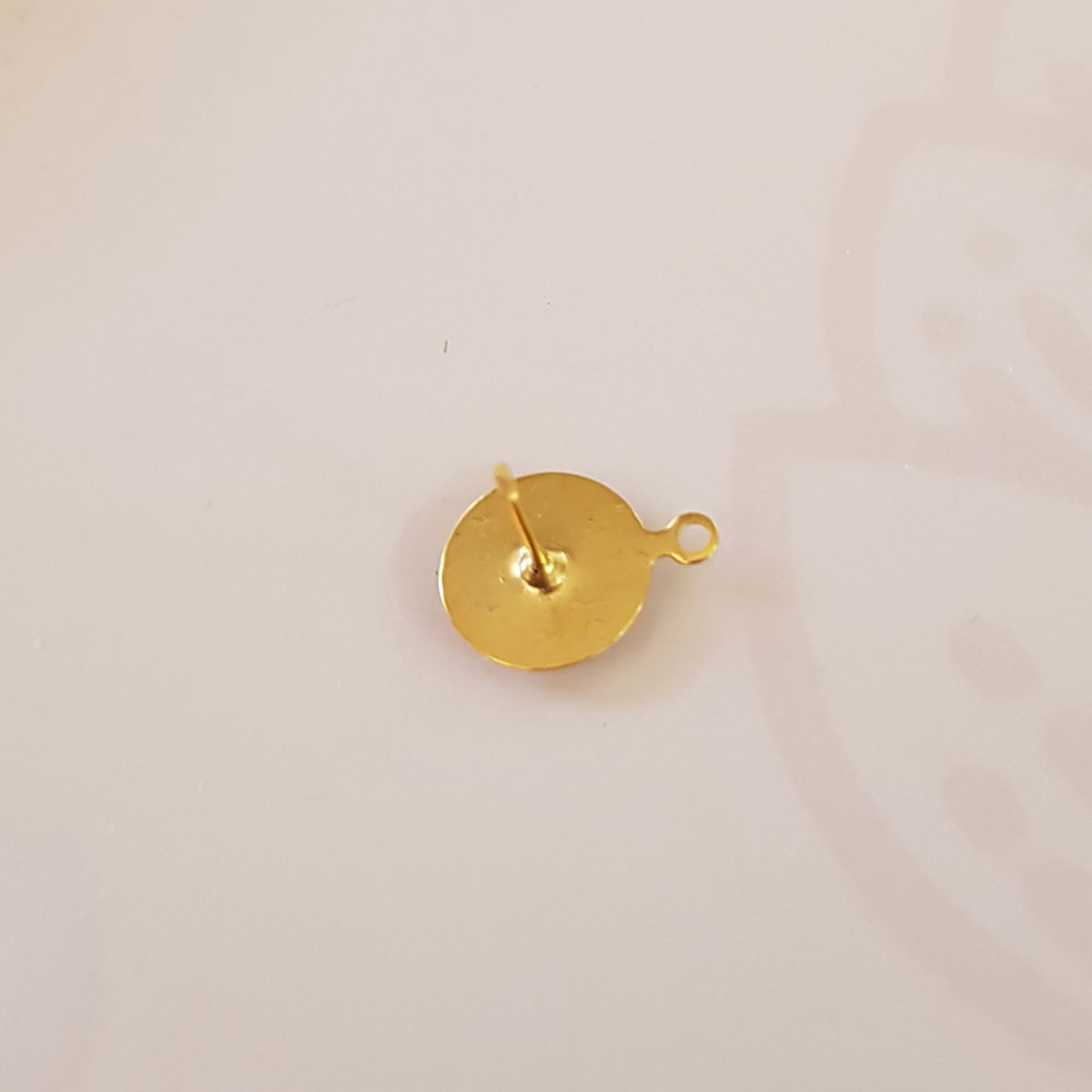 10mm Gold Plated Ear Posts W/ Loop