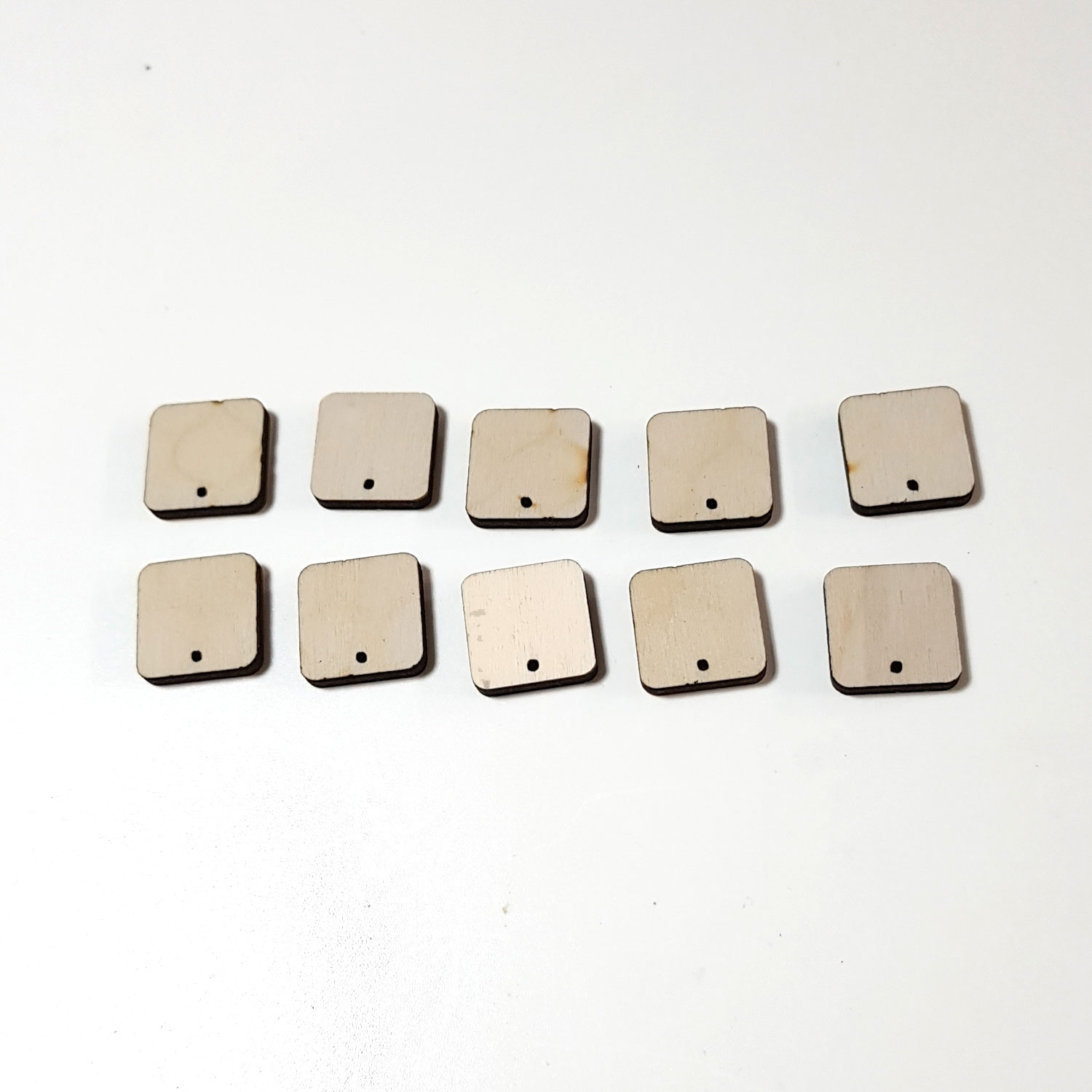 Rounded Square Wood Earring Toppers