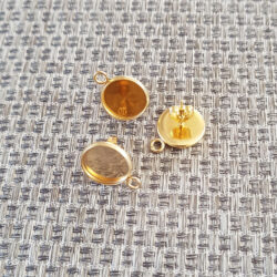 12mm Gold plated stainless steel stud bezels