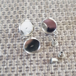 12mm Silver plated stainless steel stud bezels